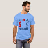 T-shirt foncé bleu  USA  ATHLETISM Tシャツ (正面フル)
