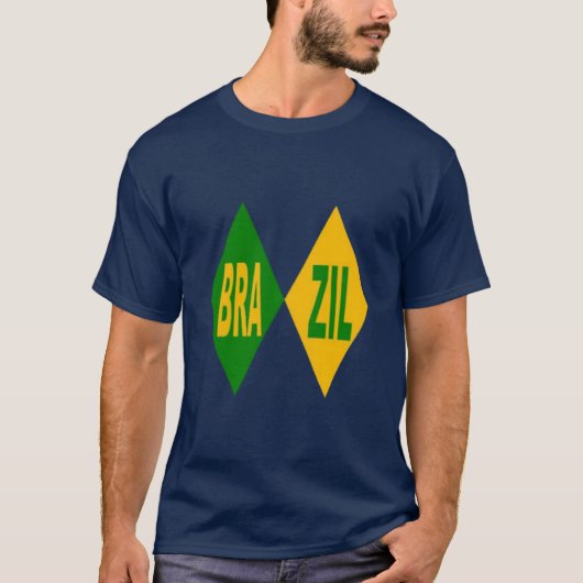 T-shirt foncé marine homme BRAZIL Tシャツ (正面)