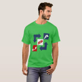 T-shirt foncé vert trèfle DESIGN USA Tシャツ (正面フル)