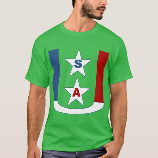 T-shirt foncé vert trèfle DESIGN USA Tシャツ (正面)