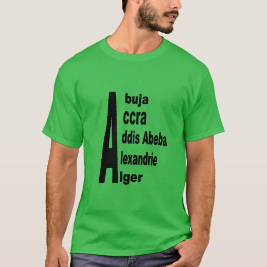 T-shirt foncé vert trèfle homme AFRIQUE  TOURISME Tシャツ (正面)