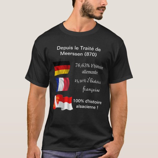 T-Shirt Franco-Allemand-Alsacien (couleur noire) Tシャツ (正面)