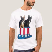 T-Shirt französische Bulldoggen Hut Tシャツ (正面)