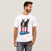 T-Shirt französische Bulldoggen Hut Tシャツ (正面フル)