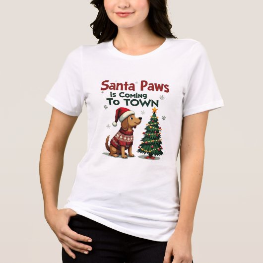 T-shirt Funny Christmas Dog  トライブレンドＴシャツ (正面)