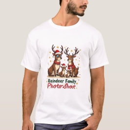 T-shirt-Funny Christmas Reindeer Family  Tシャツ