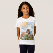 T-Shirt für Kids mit Mädchen und Pony  Tシャツ (正面フル)