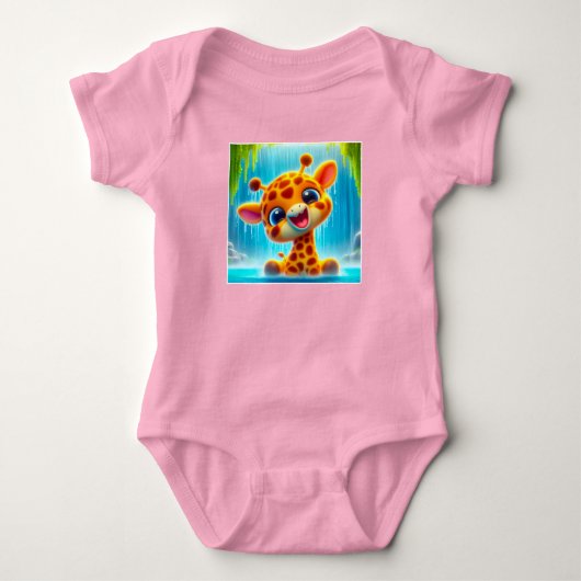 T-Shirt giraffe ベビーボディスーツ (正面)