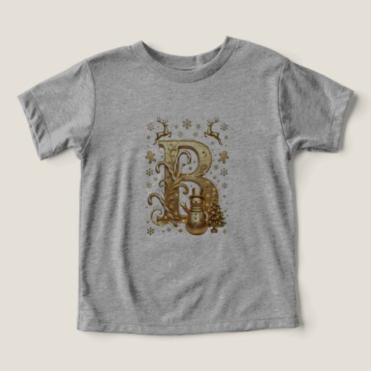 T-Shirt Gold Letter B Luxury Toddler Triblend (デザイン正面)