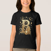 T-Shirt Gold Letter B Luxury Youth Triblend Black トライブレンドＴシャツ (正面)