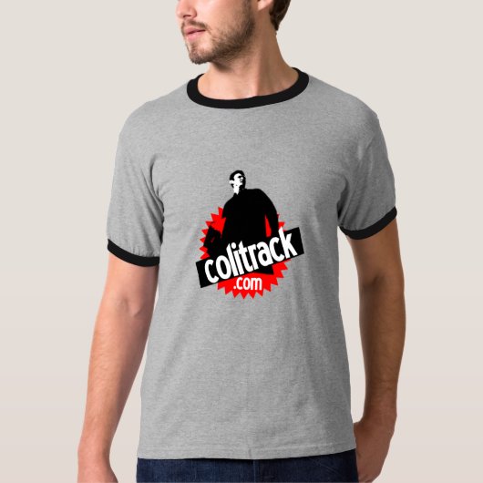 T shirt gris col noir tシャツ (正面)