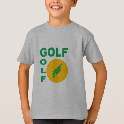 T-shirt gris enfants DESIGN GOLF SPORT Tシャツ (正面)