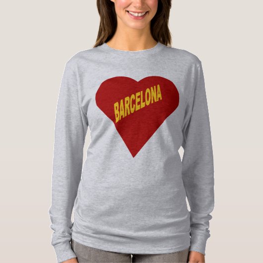 T-shirt gris femme  BARCELONA Tシャツ (正面)