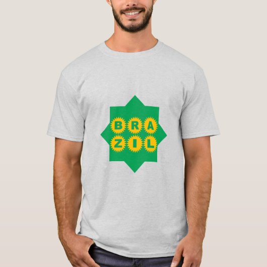T-shirt gris homme  DESIGN  BRAZIL Tシャツ (正面)