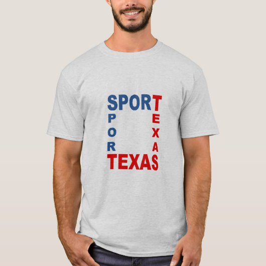 T-shirt gris homme SPORT TEXAS Tシャツ (正面)