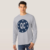 T-shirt gris manches longues DESIGN QUEBEC Tシャツ (正面フル)