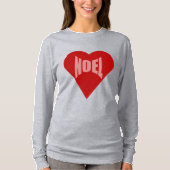 T-shirt gris  manches longues pour femme  NOEL Tシャツ (正面)