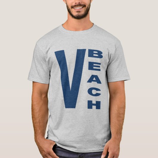 T-shirt gris pour homme VIRGINIA BEACH Tシャツ (正面)