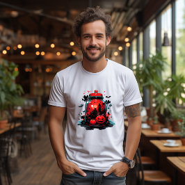 T-shirt Halloween, Citrouille, chauve-souris Tシャツ