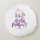 T-shirt Happy Mother day Girf  ラウンドクッション (裏面)