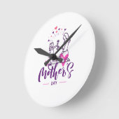 T-shirt Happy Mother day Girf ラウンド壁時計 (傾斜)