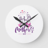 T-shirt Happy Mother day Girf ラウンド壁時計 (正面)