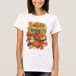 T-Shirt happy Thanksgiving golden  Tシャツ