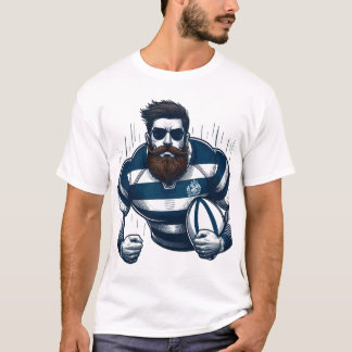 T-shirt homme rugbyman graphique style vintage - T Tシャツ