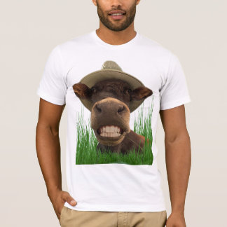 T-shirt humour vache aux dents blanches tシャツ