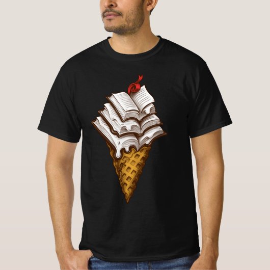 T-shirt Ice Cream Books Tシャツ (正面)