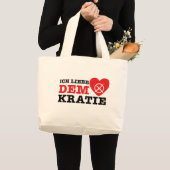T-Shirt - Ich Liebe Demokratie ラージトートバッグ (正面(商品))