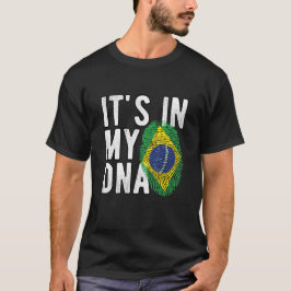 T-shirt It's in my DNA brazil Flag Fingerprints Tシャツ
