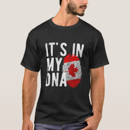 T-shirt It's in my DNA canada Flag Fingerprints Tシャツ