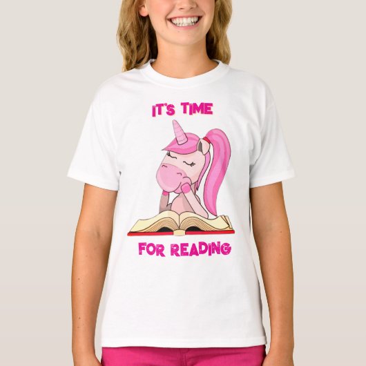 T-Shirt It's time for reading  Tシャツ (正面)