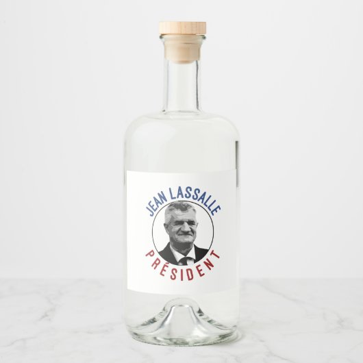 T-shirt Jean Lassalle Président 2022 リキュールボトルラベル (正面)