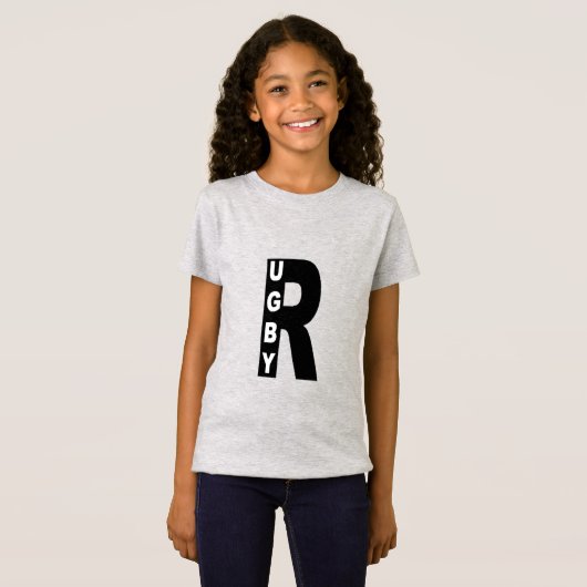 T-shirt jersey fin filles  DESIGN  RUGBY Tシャツ (正面フル)