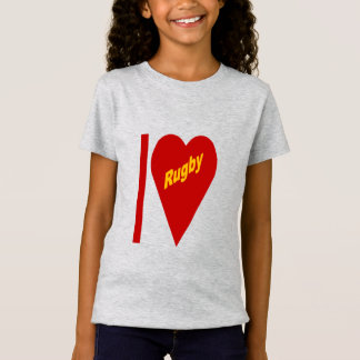 T-shirt jersey fin filles  I  LOVE  RUGBY Tシャツ