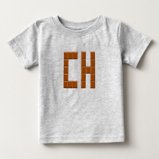 T-shirt jersey fin gris Bébés CHOCOLAT SUISSE ベビーTシャツ (正面)