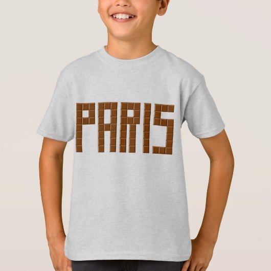 T-shirt jersey fin gris bruyère PARIS CHOCOLAT Tシャツ (正面)