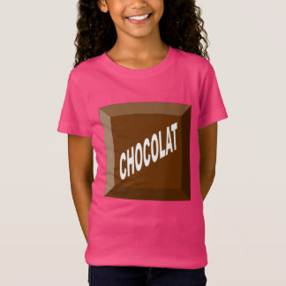 T-shirt jersey fin rose  pour filles CHOCOLAT Tシャツ