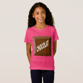 T-shirt jersey fin rose  pour filles CHOCOLAT Tシャツ (正面フル)
