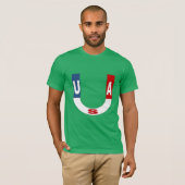 T-shirt jersey vert gazon homme DESIGN USA Tシャツ (正面フル)