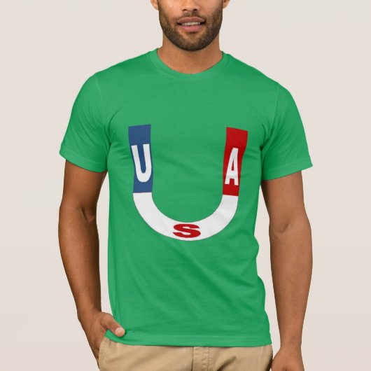 T-shirt jersey vert gazon homme DESIGN USA Tシャツ (正面)