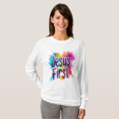T-shirt "Jesus First" basique à manches longues Tシャツ (正面フル)