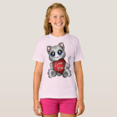 T-shirt Le chaton t'aime Tシャツ (正面フル)