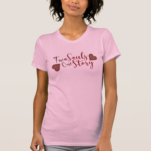 T Shirt Love Heart Design Romantic tee Tシャツ (正面)