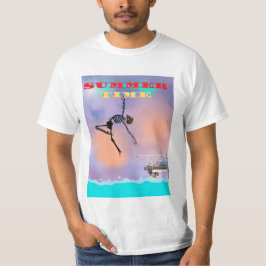T-shirt, lustig, Skelett springt ins Meer Tシャツ