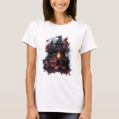T-shirt Maison Hantée & Citrouilles Halloween Tシャツ (正面)