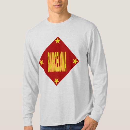 T-shirt manches longues cendre Design BARCELONA Tシャツ (正面)
