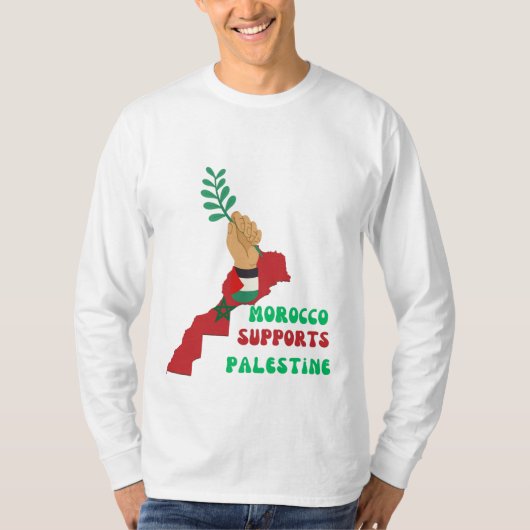 T-shirt-maroc-soutient-paix-palestine Tシャツ (正面)